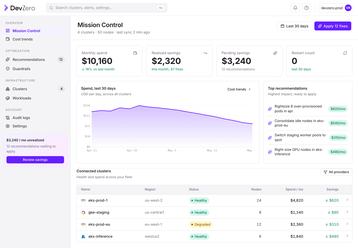 DevZero Mission Control graphic