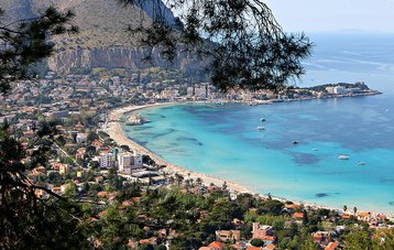 The Gulf of Mondello seen from Monte pellegrino