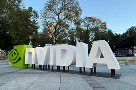 Nvidia logo on display at GTC 2026