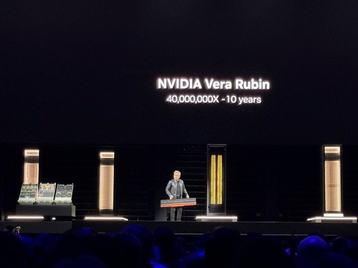 Jensen Huang holding a Kyber rack