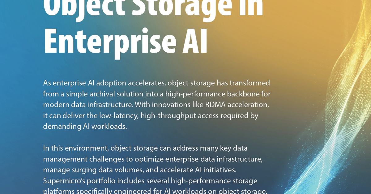 Object storage in enterprise AI - SDxCentral