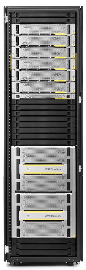 HP 3PAR StoreServ 20000 in a rack