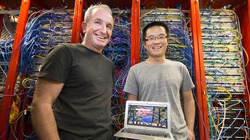 Professor Steve Blackburn and PhD student Xi Yang