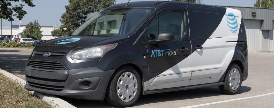 AT&T fiber van