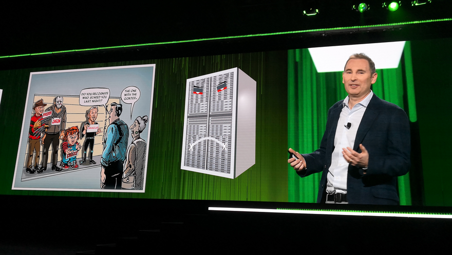 No love lost: Andy Jassy makes fun of Oracle’s Larry Ellison on stage