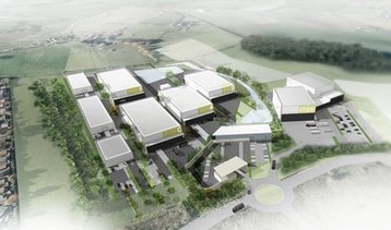 Aerial view of the Pentland Studios project