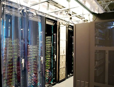 A data center aisle (not a FortaTrust data center).