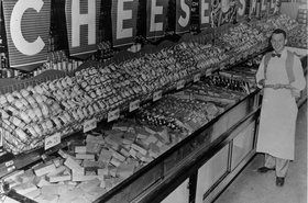 Albertsons cheese department in 1955