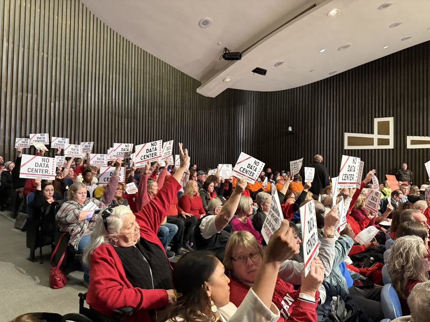 Anti-data center advocates at meeting in Decatur, Indianapolis