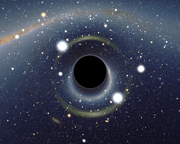 Simulated view of a black hole in front of the Large Magellanic Cloud