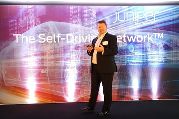 Juniper's Brett Ley introducing Juniper Bots in London