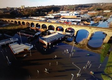 The extent of the flooding on Kirkstall Road, Leeds