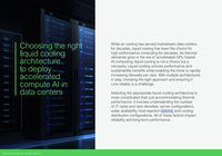 Choosing the right liquid cooling architecture to deploy accelerated compute AI in data centers