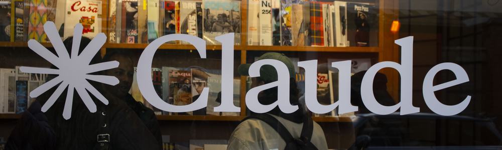 Anthropic's Claude logo on a shop window