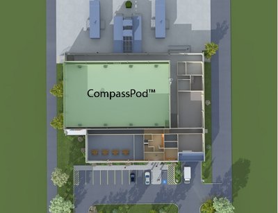 Rendering of the layout of a standard Compass data center pod
