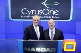 Jack Cassidy, chairman of the board (left) and Gary Wojtaszek, president and CEO of CyrusOne rang the opening bell at Nasdaq on 22 January, 2013