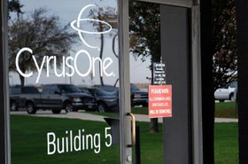 Entrance to a CyrusOne data center in the Dallas-Fort Worth area