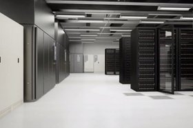 Digital simulation of a data hall inside CyrusOneÔÇÖs San Antonio facility. Source: virtual-tour screengrab