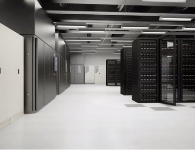 Digital simulation of a data hall inside CyrusOneÔÇÖs San Antonio facility. Source: virtual-tour screengrab