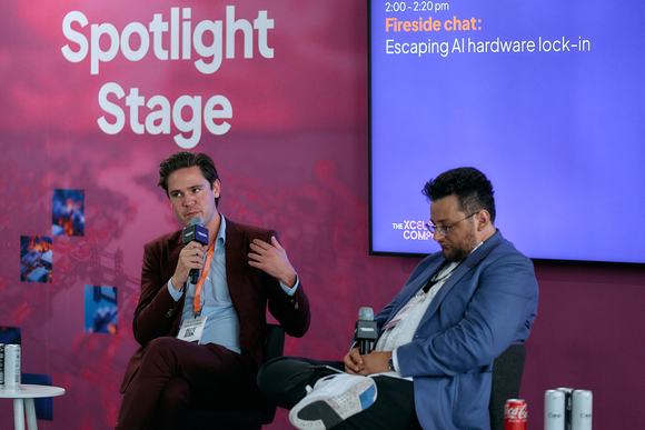 L-R: Michael Søndergaard, CEO of Spectral Compute; Vlad-Gabriel Anghel, DCD