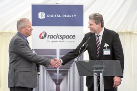 Mike Foust, CEO of Digital Realty (right) and Mark Roenigk COO of Rackspace at the ground breaking for a new giant data center