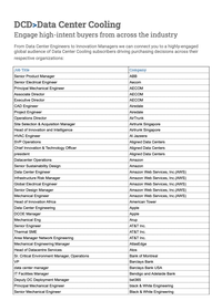 Data Center Cooling audience sample