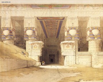 david roberts the facade of the temple of hathor at dendera