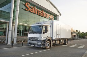 A Sainsbury's refrigerated truck powered by a Dearman engine
