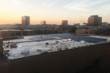 Solar panels on the roof of one of H5's data centers