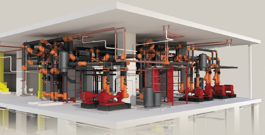 tuberías, pump room