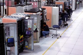 Manufacturing floor at an EMC plant in Franklin, Massachusetts
