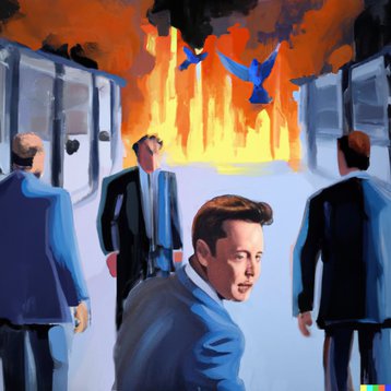 Elon Musk running Twitter dumpster fire