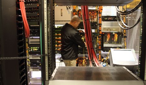 A tech inside an Equinix data center