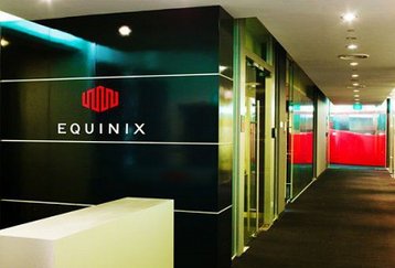 The interior of an Equinix data center