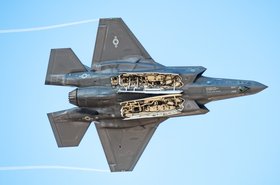 F-35A with weapon bay doors open
