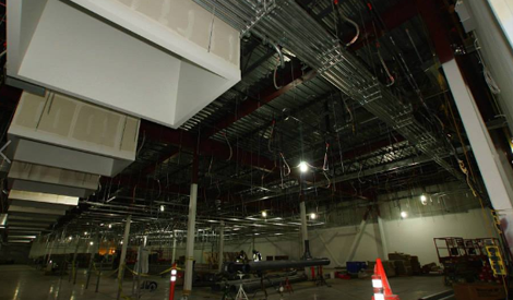 The data hall under construction at Facebook Altoona