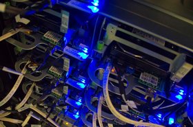 Servers deployed at a Facebook data center