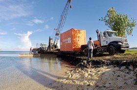 Flexenclosure cable landing station arriving in Palau