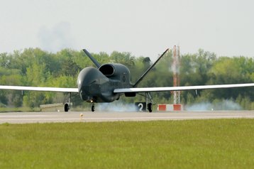 RQ4 Global Hawk lands at Grand forks