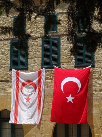 Flags of Turkey and Northern Cyprus in Northern Nicosia