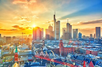 Frankfurt, Germany at sunset