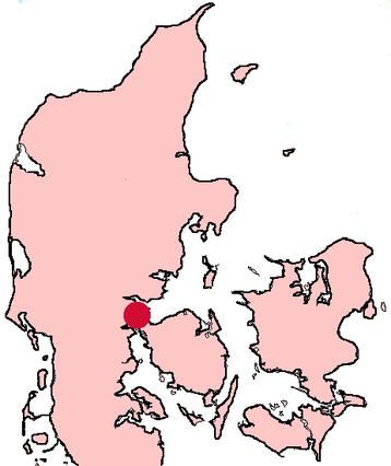 Where Fredericia is in Denmark
