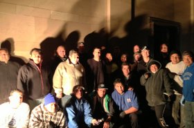 One of the fuel brigades that kept 75 Broad running by carrying fuel in buckets to the 17th floor. Source: Squarespace status blog