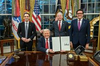 President Trump after signing the Executive Order making the Genesis Mission a reality