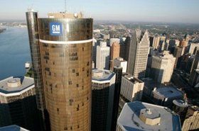 The GM building in Detroit, Michigan