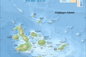 Galapagos Islands topographic map from Wikipedia