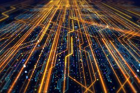 Futuristic Circuit Board Render With Bokeh Effects