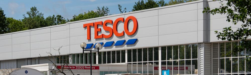 Entrance to a Tesco superstore