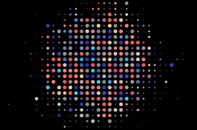 Small coloured dots, representing microLEDs