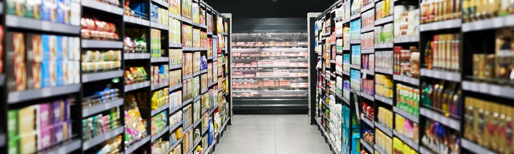 Shot of a empty aisle in a supermarket